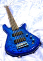 Blue 5 string OLP bass guitar
